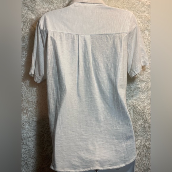 THEORY NWT Sea Slub Hekanina Cotton Tie Front button down Pictured AS IS - Picture 7 of 11